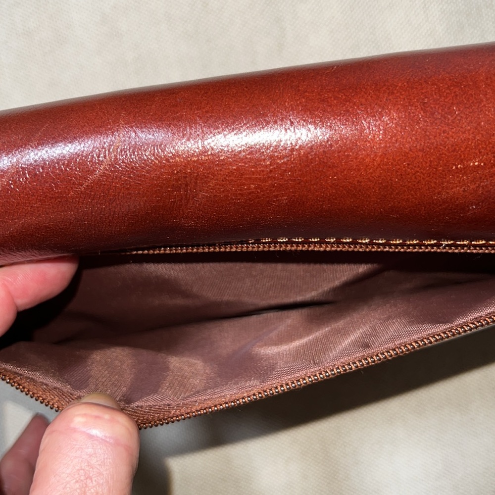 Vintage Barry Smith Italian Leather Large Wallet Clutch Wristlet Bag Vintage - Picture 5 of 14